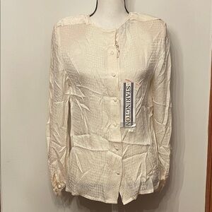 Vintage 100% Silk Starington Saks Fifth Avenue Elegant Beige Top